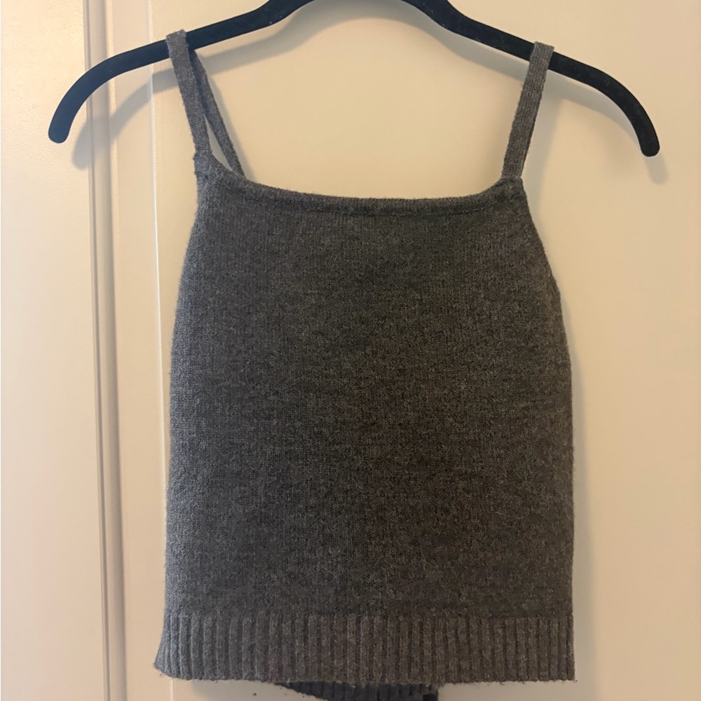 Charcoal Gray Knit Cami Tank Top